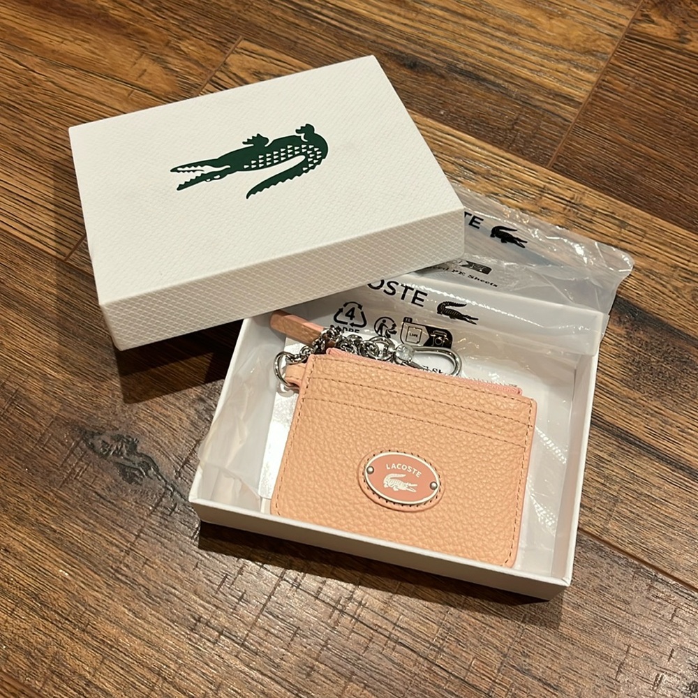 NWT Lacoste Zip Credit card holder and change purse